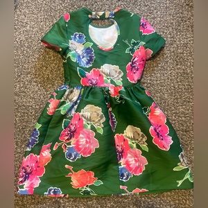 Kate Spade Floral Skater Dress with pockets and bow back clasp